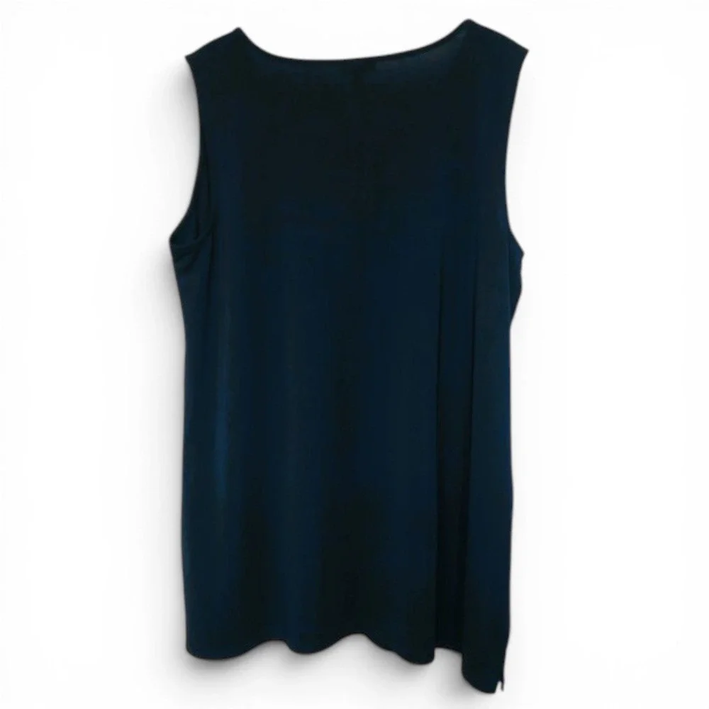 Talbots Shell Women's 1X Navy Knit Jersey Elegant Basic Piece Wrinkle-Free NWT - Picture 3 of 6